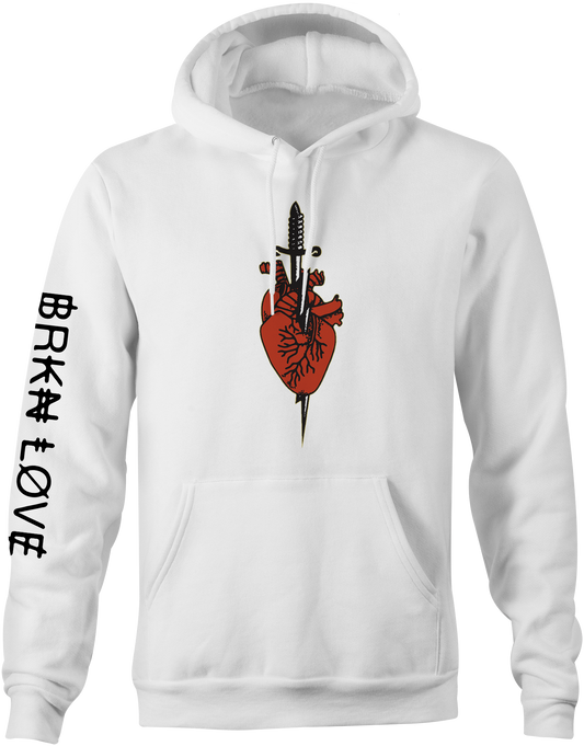 Heart Pullover Hoodie (White)