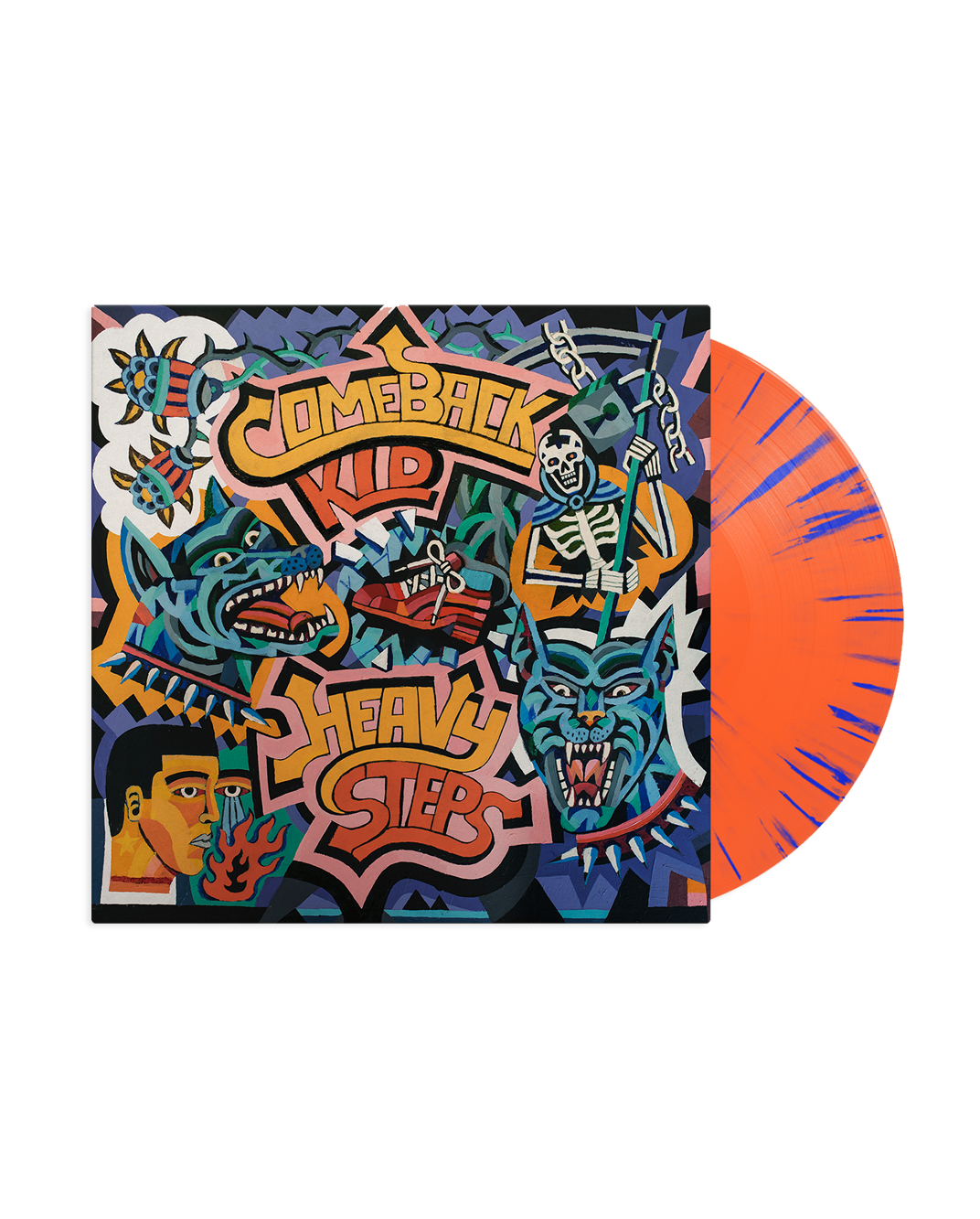 Heavy Steps LP (Orange Blue Splatter Variant)