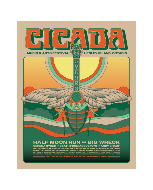 Cicada Screenprinted Event Poster