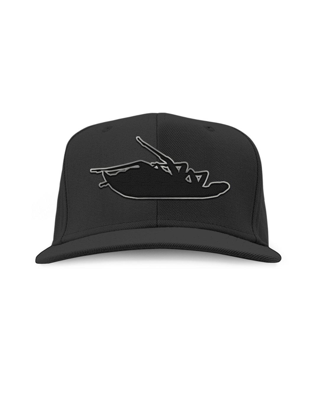 Silver Blackout Snapback Hat
